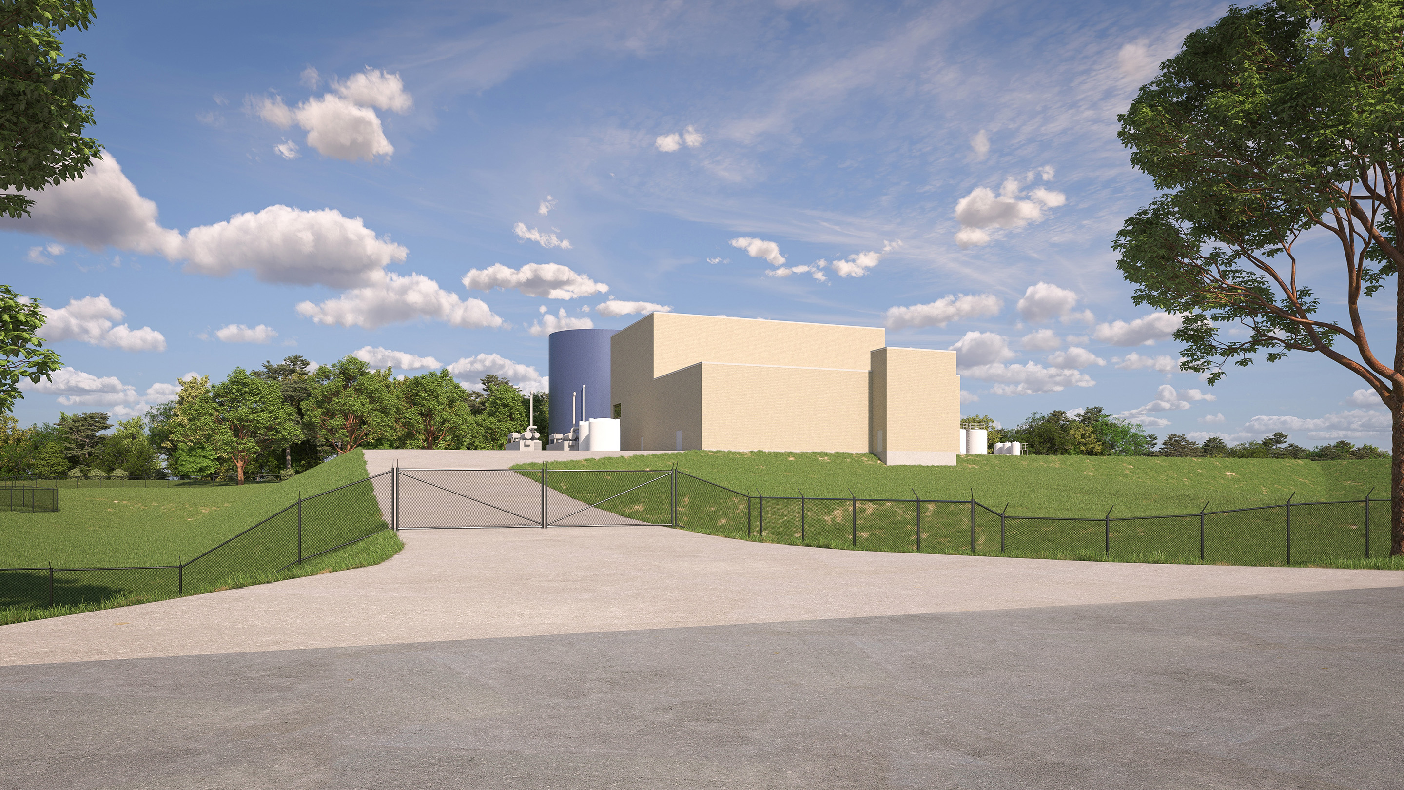 Rendering of new Anaerobic Digestion facility (as seen from Kellogg Avenue)